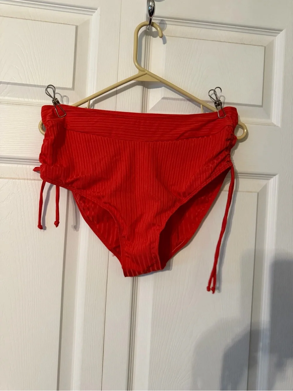 Brand new never worn Red High-Waist Ribbed Bikini Set